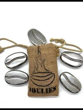 Joulies Shark Tank Set Of 5 Stainless Steel Coffee Beans Burlap Sack